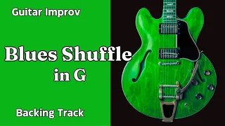 Blues Shuffle in G - Guitar Backing Track Jam - Medium Fast Tempo