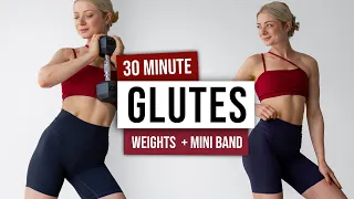 30 MIN INTENSE BOOTY WORKOUT - With Weights, Mini Band & Chair - No Repeat - GROW YOUR GLUTES