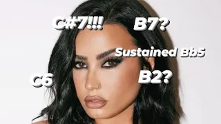 Demi Lovato UPDATED VOCAL RANGE (B2-C#6-B7) || 1minute and 25sec