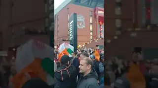 Liverpool fans chant pro-IRA song at Rangers supporters.