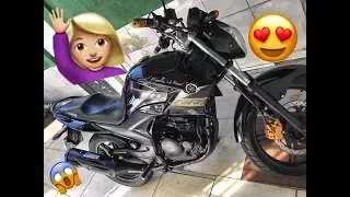 Yamaha Fazer 250 Personalizada preto com Dourado Antes e Depois /WC pinturas & PS Motos 🏍