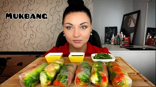 СПРИНГ РОЛЛЫ/ SPRING ROLLS/ mukbang/ мукбанг/ Корза худеет/ no asmr sushi