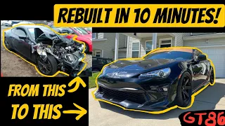 Rebuilding a WRECKED Toyota GT86 in 10 Minutes
