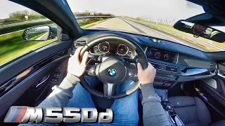 POV BMW M550D TOP SPEED & ACCELERATION Sound Test Drive on AUTOBAHN