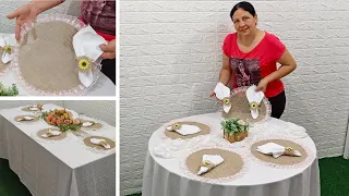 Mesa Posta com Charme: Aprenda Como Fazer Sousplat de Juta Decoração de Mesas Almoço Jantar DIY