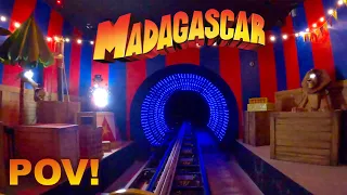 Madagascar Roller Coaster POV Indoor Launched Coaster | Mad Pursuit Motiongate Dubai