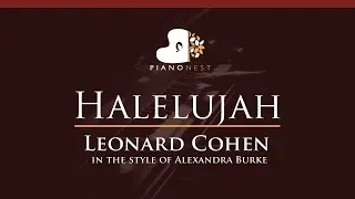 Halelujah - Leonard Cohen, in the style of Alexandra Burke - HIGHER Key Piano Karaoke Instrumental