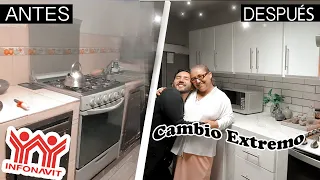 ✅ASI REMODELE LA COCINA de MIS PADRES 🔨 😱  INFONAVIT