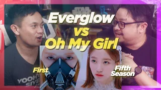 Banger vs Banger Reaction to OH MY GIRL(오마이걸) The Fifth Season vs EVERGLOW (에버글로우) First MV.