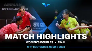 Prithika Pavade/Camille Lutz vs Cheng I-Ching/Li Yu Jhun | WD Final | WTT Contender Amman 2023