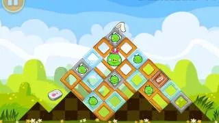 Angry Birds Seasons Level 1-1 - Mighty Eagle - 100% - Total Destruction - Easter Eggs