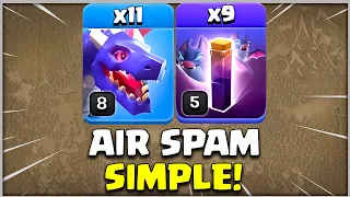 DRAGONS + 9 BAT SPELLS - SIMPLE! NEW TH13 Attack Strategy COC