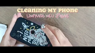 CLEANING my phone | Limpando meu celular | IPHONE 12