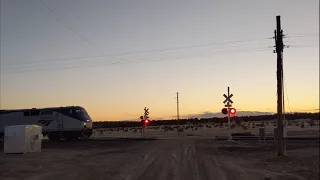 Amtrak passes County Road 88, Delhi, CO on April 18th, 2021