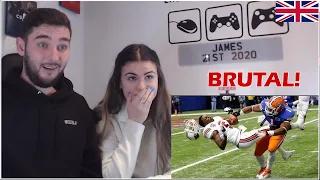 British Couple Reacts to NFL Footballs Biggest Hits Ever