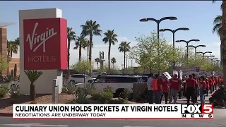 Culinary Union pickets Virgin Hotel in Las Vegas