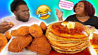 BOSSING MY WIFE AROUND TO GET HER REACTION PRANK!!! | FRIED CHICKEN & PANCAKES | MUKBANG EATING SHOW