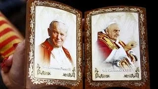 Pope Francis makes saints of Popes John XXIII and John Paul II