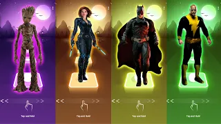 DC Marvel Tiles Hop, Groot vs Black Widow vs Batman vs Black Adam