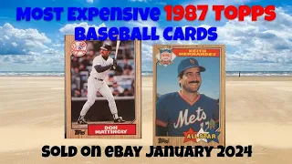 1987 Topps Most Expensive eBay Sales Baseball Cards - January 2024
