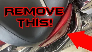 How to remove the side panel/battery cover on a Honda Shadow.