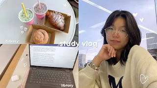 STUDY VLOG 💌: study, library, matcha, bakery, hotpot, productive