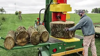 Amazing Powerful Homemade Wood Processing Machine in Action, Fastest Automatic Wood Splitter Working