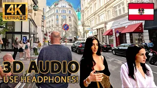 Binaural Audio Walking Tour in Vienna Austria Europe Wien [ASMR Experience] Relaxing 4K 60FPS Walk