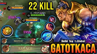 SAVAGE & MANIAC!! Best Gatotkaca One Shot Build and Emblem!! - Build Top 1 Global Gatotkaca ~ MLBB