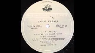 BACH, CELLO SUITE NO 3, CASALS, CELLO