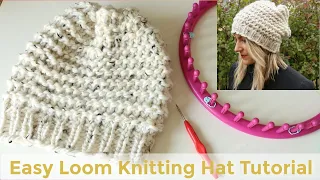 Easy Loom Knitting Hat Tutorial - absolute beginner friendly!