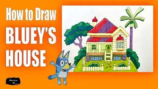 How to Draw Bluey's House in EASY Steps Video