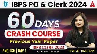 IBPS PO & Clerk 2024 | English Previous Year Question Paper By Kinjal Gadhavi | Day 1