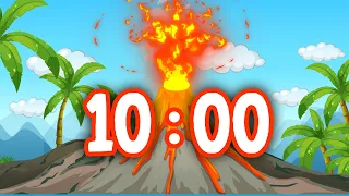 10 Minute Timer VOLCANO Explosion 🌋 Countdown with sounds