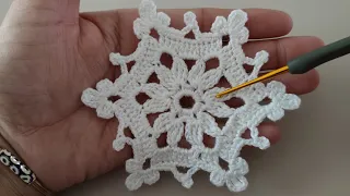 how to crochet snowflake - easy crochet snowflake flower pattern - crochet christmas ornament