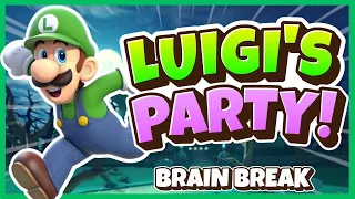 Luigi Brain Break Party | Freeze Dance | Mario | Halloween | Just Dance