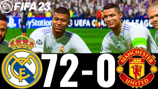 FIFA 23 - MESSI, RONALDO, MBAPPE, NEYMAR, ALL STARS - REAL MADRID 72-0 MAN UNITED - UCL FINAL!