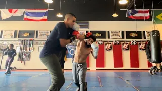 Sparring taller opponent (beginner)