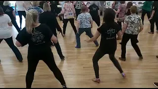 Easy On Me Line Dance Demonstration with Maggie Gallagher