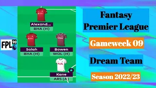 FPL GW9 | Dream Team | Fantasy Premier League 2022/23