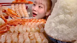 ASMR Raw Shrimp Sashimi【Mukbang/ Eating Sounds】【English subtitles】