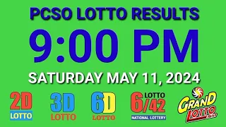 9pm Lotto Results Today May 11, 2024 Saturday ez2 swertres 2d 3d pcso