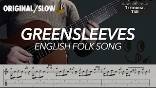 Green Sleeves - English Folksong (Fingerstyle Tutorial with TAB)