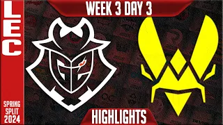 G2 vs VIT Highlights | LEC Spring 2024 W3D3 | G2 Esports vs Team Vitality