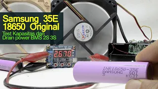 Samsung 35E 18650 lithium battery real capacity test charging and drain power DC