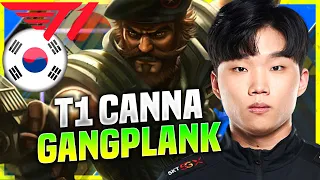 CANNA DESTROYING WITH GANGPLANK! - T1 Canna Plays Gangplank Top vs Renekton! | KR SoloQ Patch 10.22