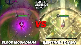 Diana Sentinel VS Blood Moon Skin Comparison Wild Rift