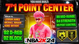 This 7’1 POINT CENTER has CRACKED NBA 2K24… DEMIGOD 7'1 ISO BUILD!