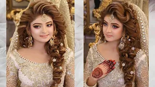 front bridal hairstyles for long hair ​l kashees hairstyle l natural hair l wedding hairstyles 2022