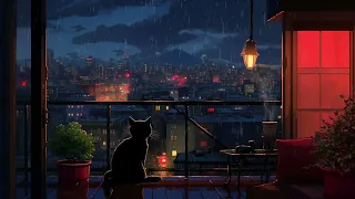 Lofi Rain ☂️night with soothing rain ambience (Lofi 1 hour)